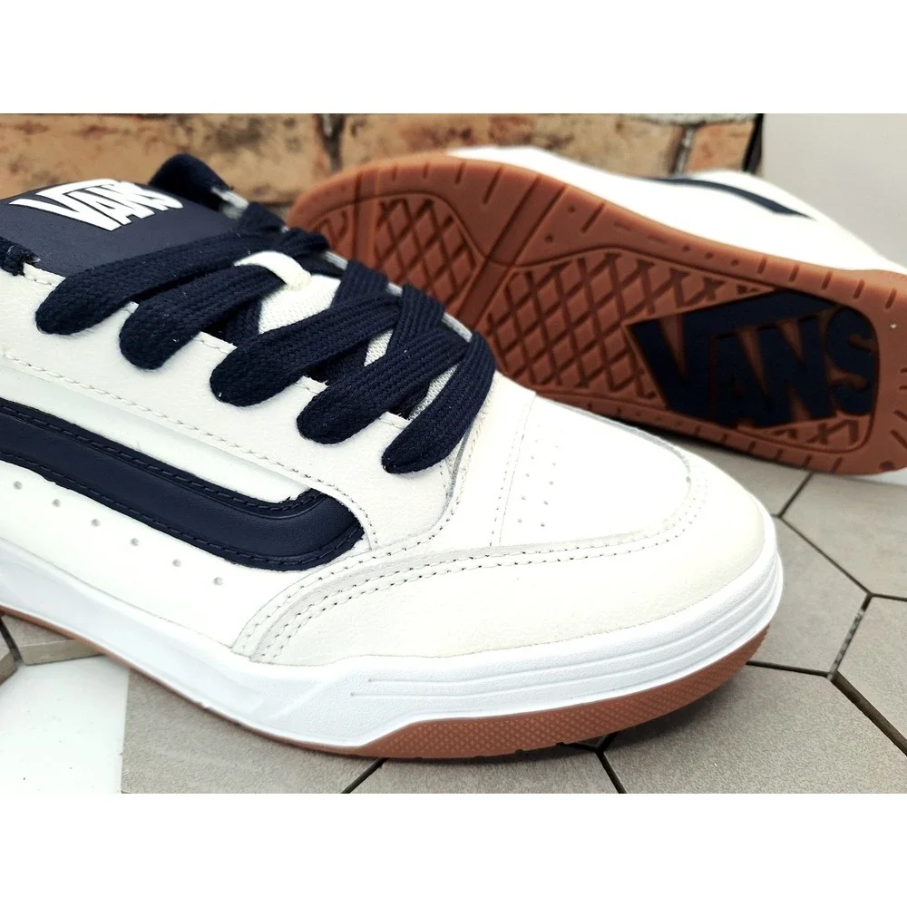 Vans Hylane White Varsity Blue Men Sz 11.5 Chunky Skate Knu Skool Style Sneakers